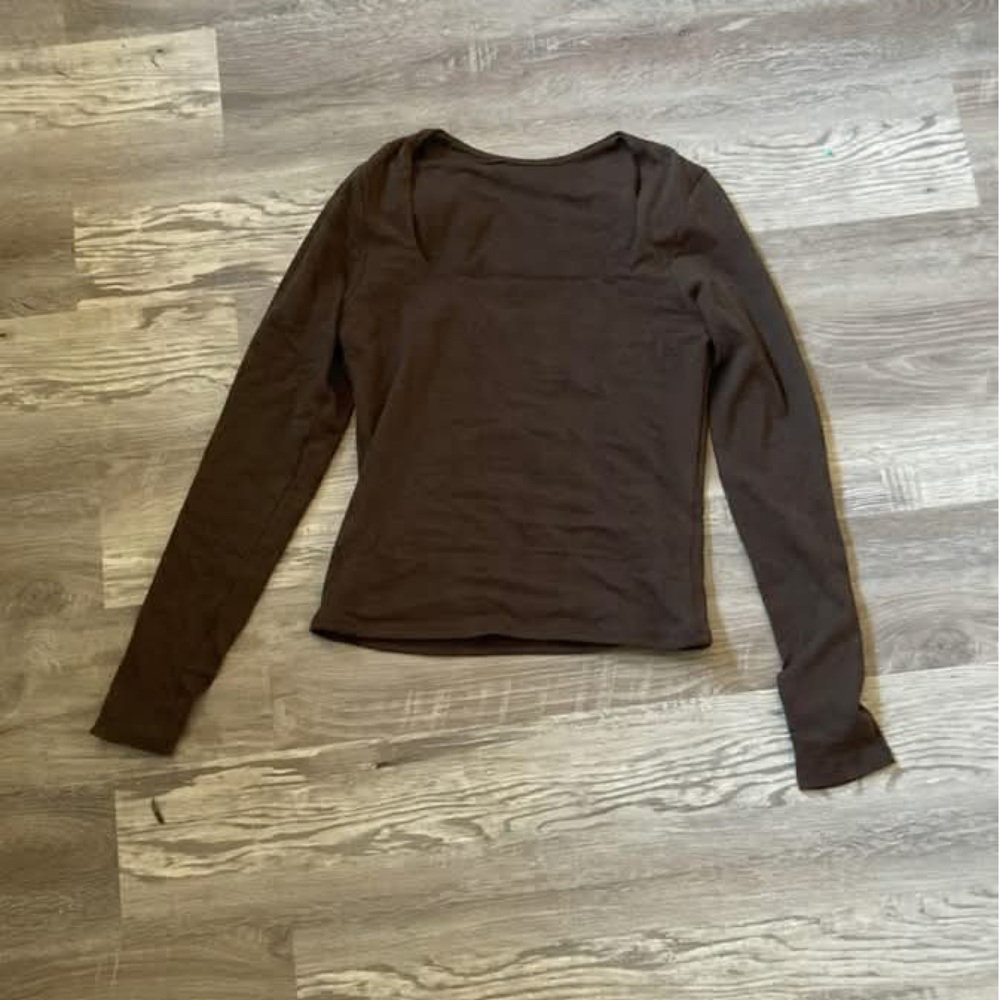 Brown Long Sleeve Women's Top